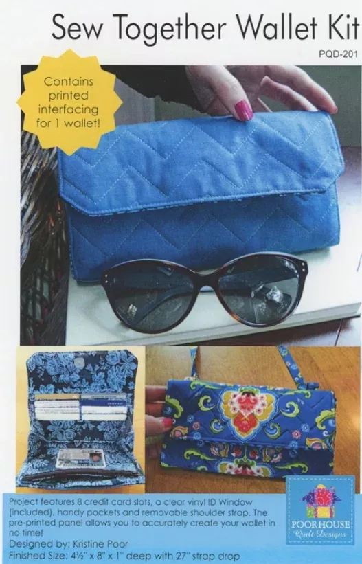 Sew Together Wallet Kit by Poorhouse Quilt Designs