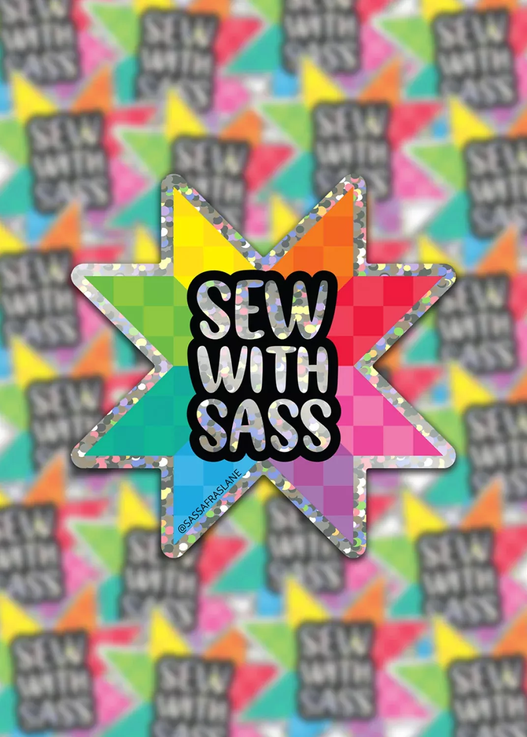 Sew With Sass Glitter Sticker