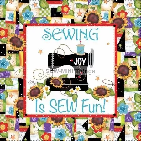 SEWING IS SEW FUN FABRIC ART PANEL FROM JODY HOUGHTON DESIGNS
