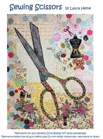 Sewing Scissors Collage Pattern by Laura Heine FWLHSS