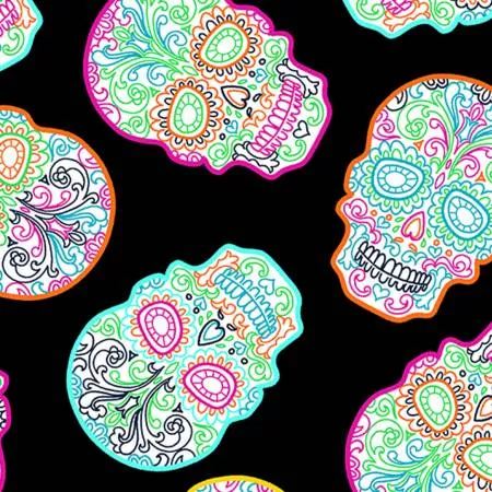 Shannon Fabric 60 in Wide Cuddle Minky Sugar Skulls DCSUGARSKULL .