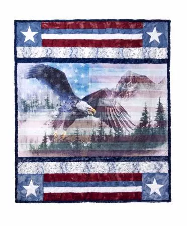 Shannon Fabrics Borderline Cuddle Kit Home Of The Brave 58in x 68in 840048743787 .