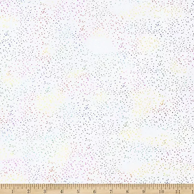 Shannon Fabrics Sparkle Cuddle Glitter Snow/Multi Minky 60 inch white .