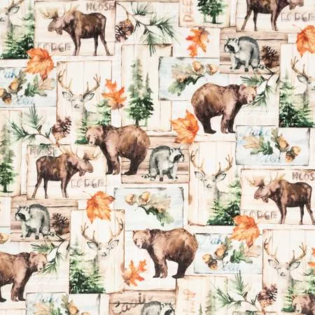 ShannonCuddle 60" Wide Print Natural DCMOOSELODGE Natural .
