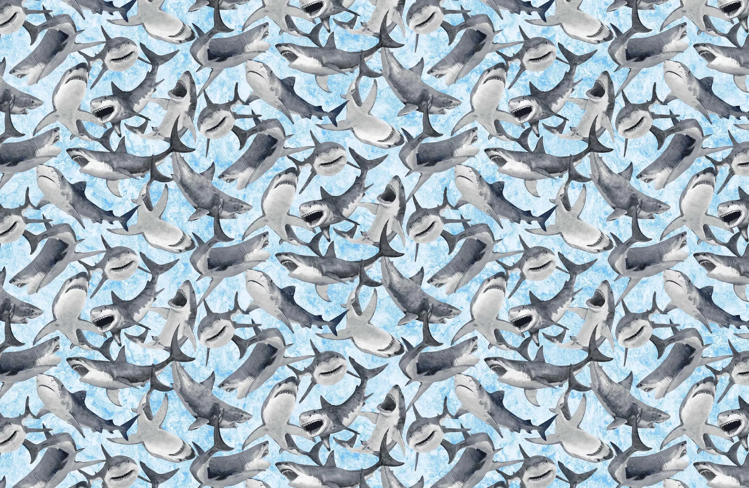 Shark Attack : Light Blue Sharks - #24061-42 - Linda Ludovico