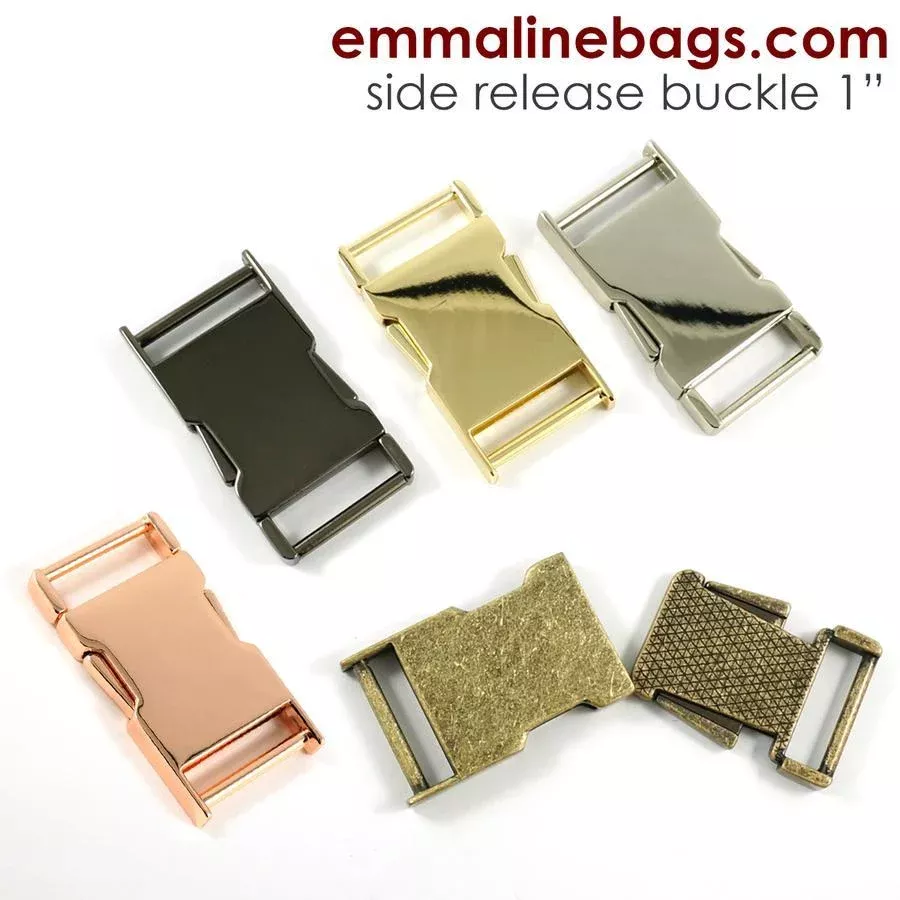 Side Release Buckle 1"/25mm - Nickel -by Emmaline Bags
