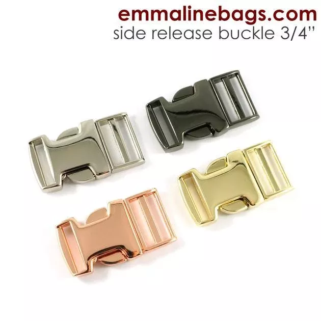 Side Release Buckle 3/4" - Gold Finish - by Emmaline Bags