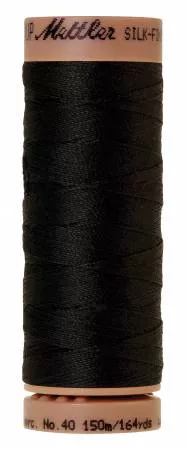 Silk-Finish 40wt Solid Cotton Thread 164yd/150M Bkack by Mettler 9136-4000