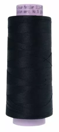 Silk Finish 50wt Cotton Thread 2000yd/1829M : Black - #9150-4000 - Mettler