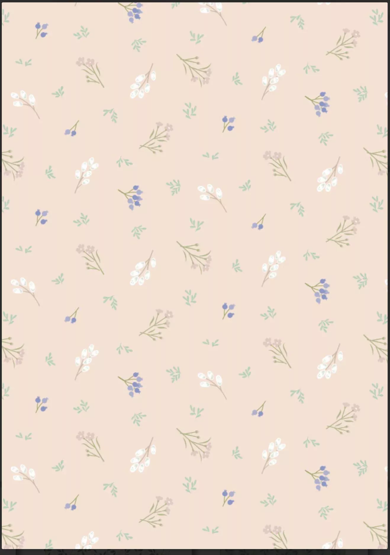 Sky Garden-Scattered Sprig-Pale Peach
