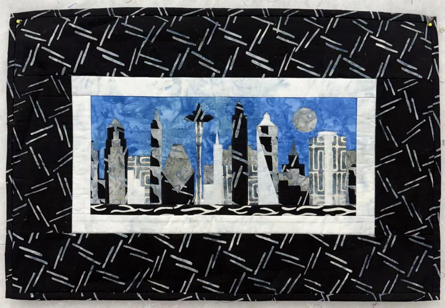 Skyline Wall Hanging - SAMPLE - FINISHED - Quilted & Bound - 14.5" x 21.5"