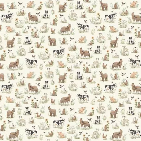 Smallholding : Animals Cream - #MU-287-Q - Makower UK