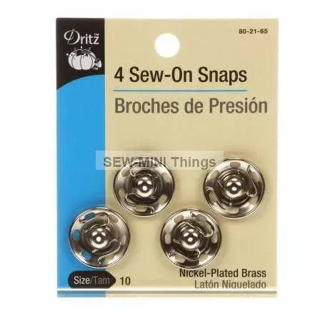 Snap Sew-On Size 10 Nickel 4ct FROM DRITZ