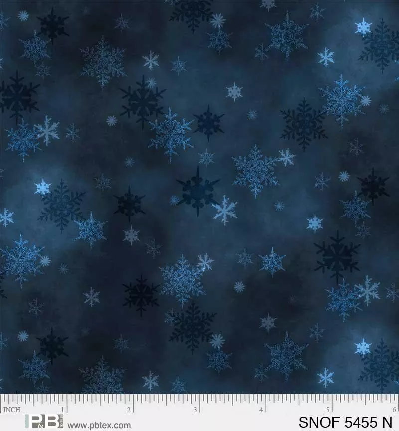 Snowfall - P&B Textiles - Snowflakes Navy - 5455 N