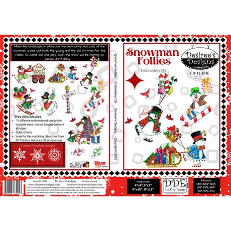 Snowman Follies Embroidery CD CD -4246B