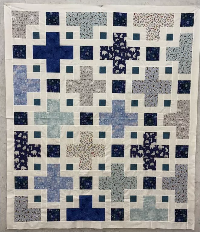 Snowtime Quilt - SAMPLE - Pieced Top 58" x 68" incl binding