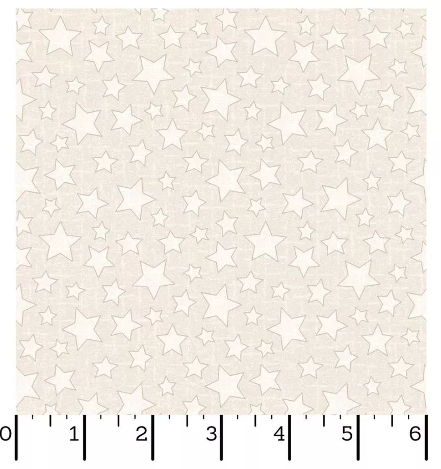 Snowtop Mountain - Flannel - Maywood Studio - Stars Cream - MASF11165-E