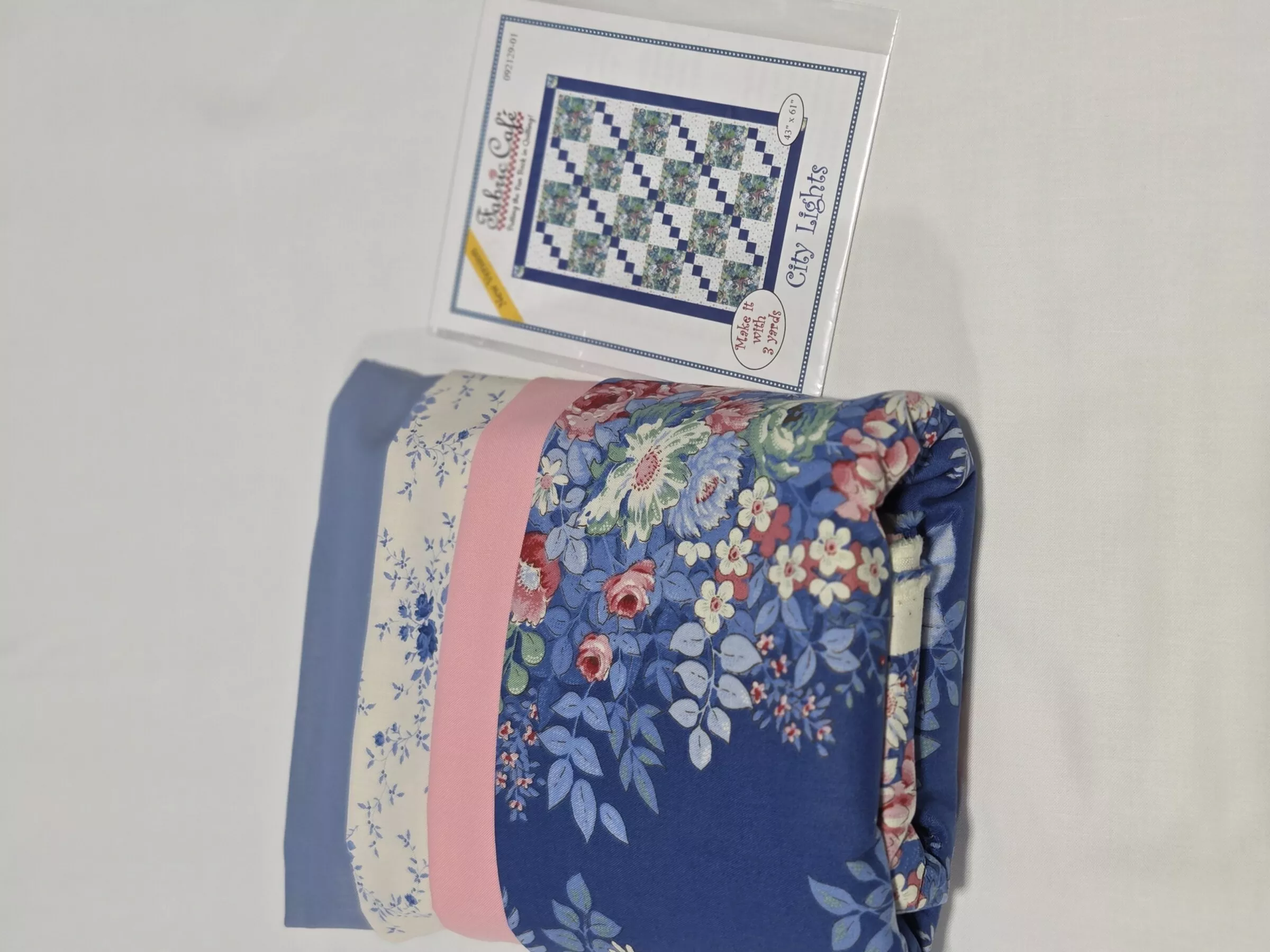 Something Blue : 3 Yard Quilt Kit Featuring City Lights Pattern (includes binding) - #758994