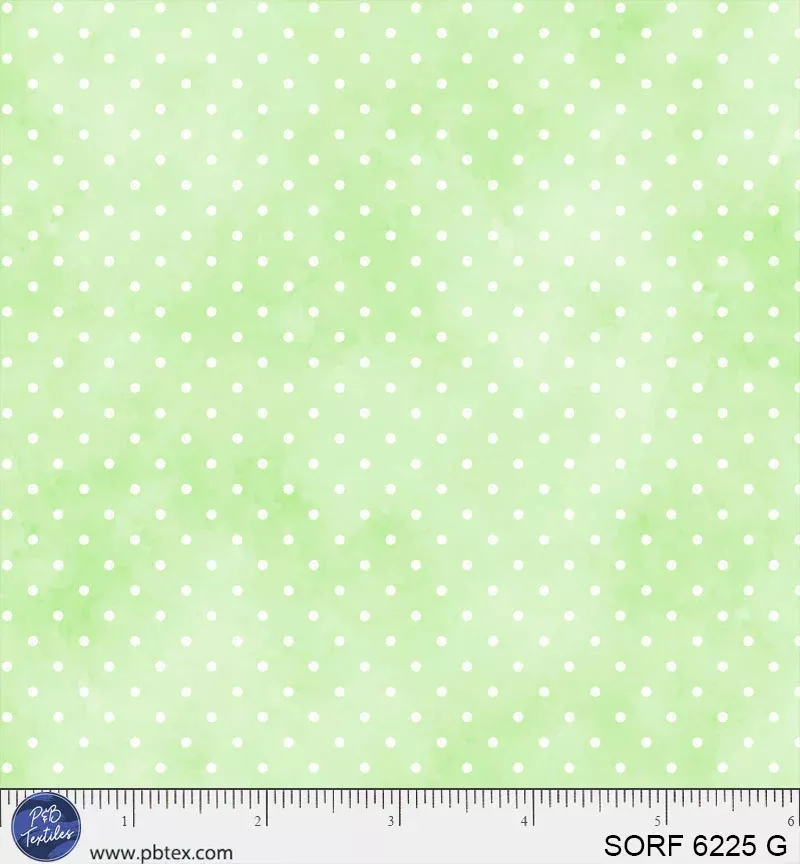 Sorbet Flannel - Pin Dots Green