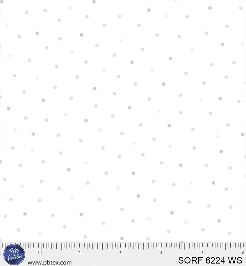 Sorbet Flannel - Pin Dots White Silver