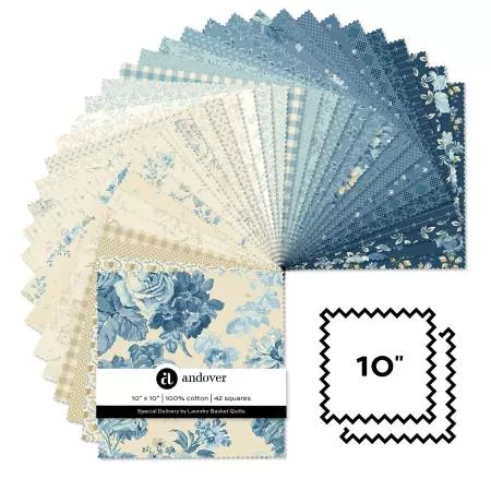 Special Delivery : 10 Inch Square 42 Cuts Each - #10-SPEC-42 - Laundry Basket Quilts