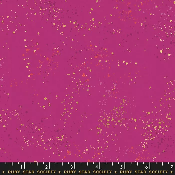 Speckled : Paint Splatter Metallic Berry - #RS5027-62M - Rashida Coleman Hale