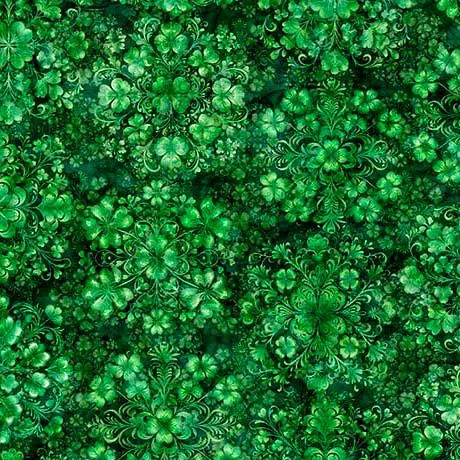 Spirit Of Ireland - QT Fabrics - Shamrock Clusters Green 31655-G