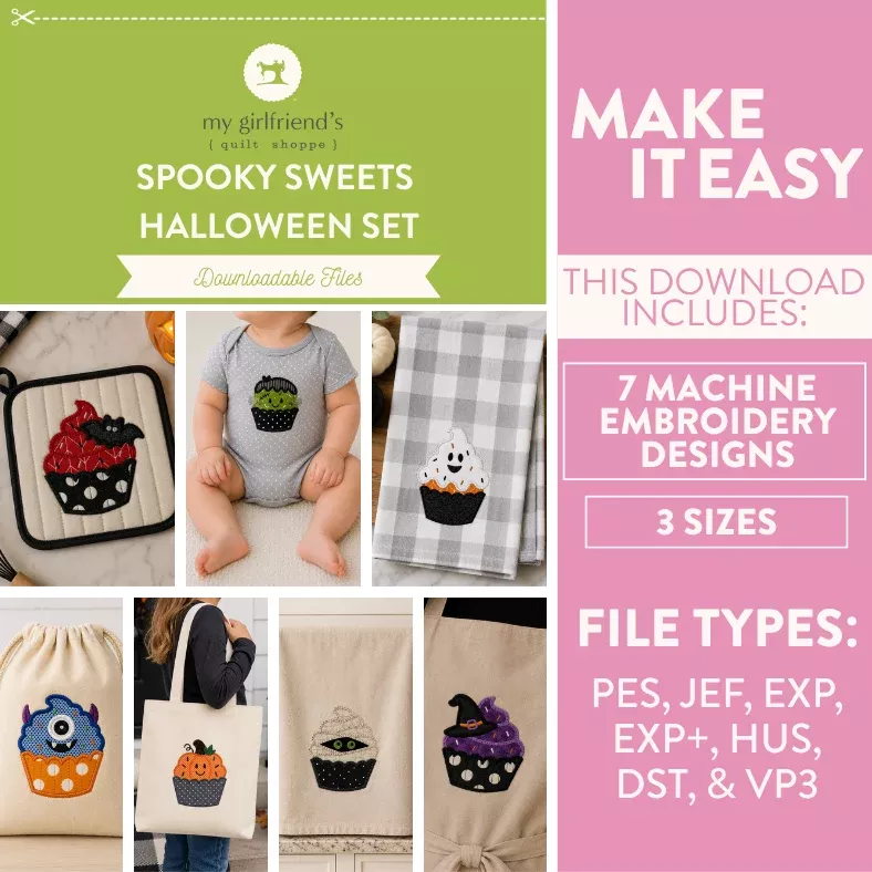 Spooky Sweets Halloween Set (Downloadable Machine Embroidery Designs)
