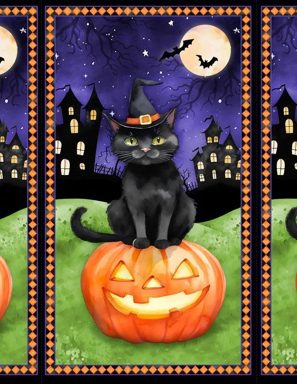 Spooky Tails - PANEL - Wilmington Prints - 25" x 42" - 1665-33929-679