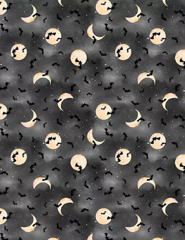 Spooky Tails - Wilmington Prints - 1665-33935-995 - Bats Black