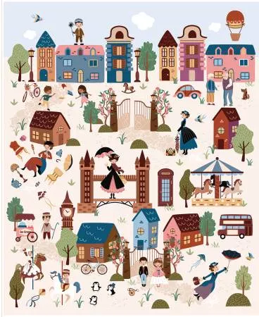 A Spoonful of Sugar : 35" Cherry Tree Lane Panel - #PD17089-PANEL