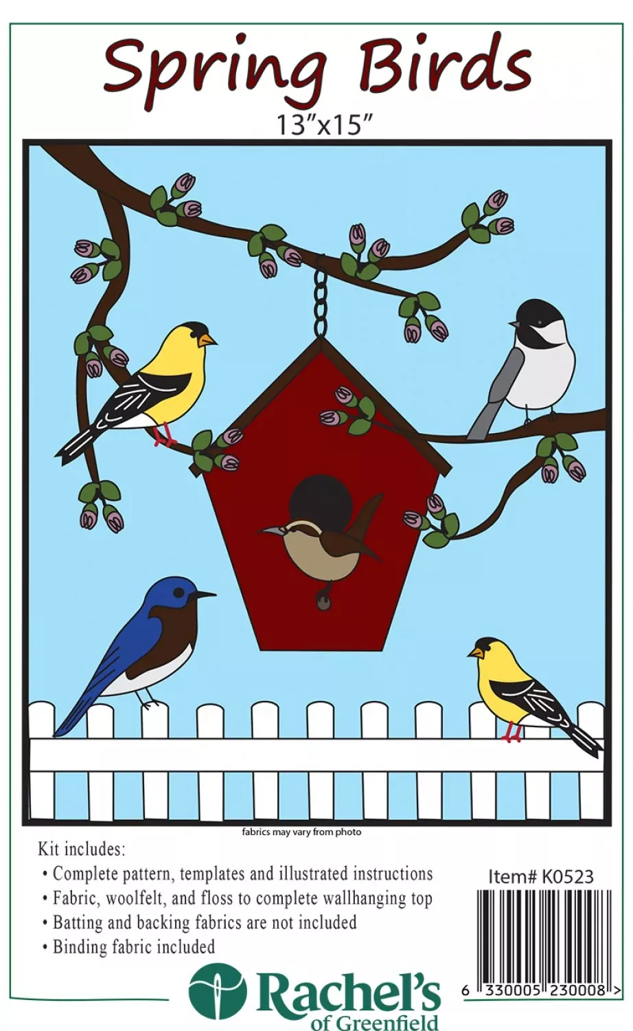 Spring Birds Wool Applique Wall Quilt Kit