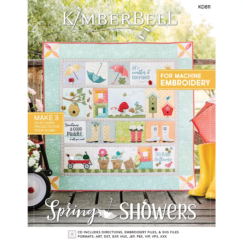 Spring Showers, Machine Embroidery