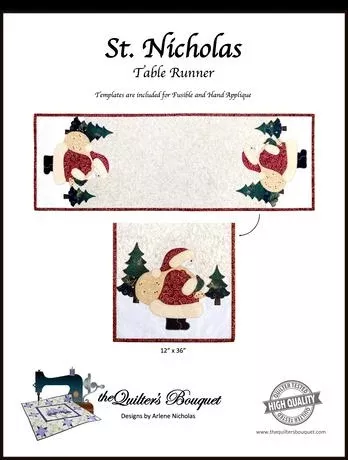 St. Nicholas Table Runner Pattern - 12 X 36" - by Quilter's Bouquet