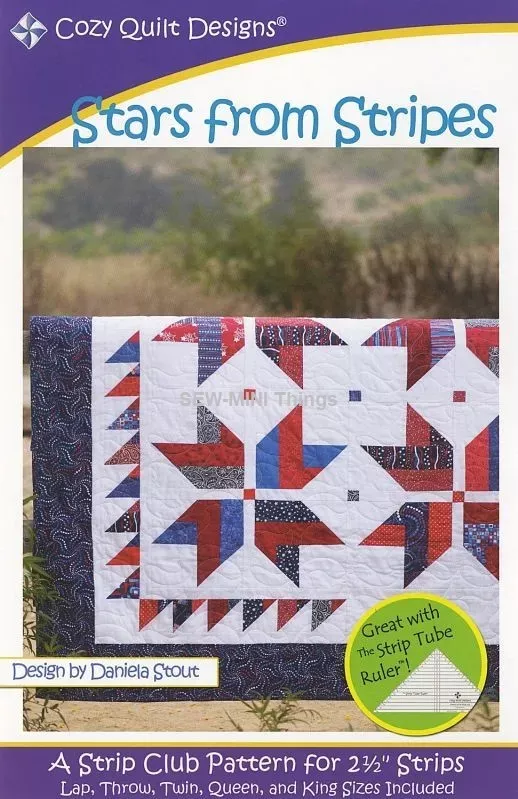 STARS FROM STRIPES PATTERN FROM COZY QUILT DESIGNS 5 SIZES