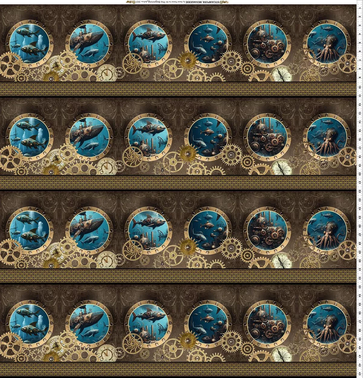 Steampunk Menagerie - Border Multi
