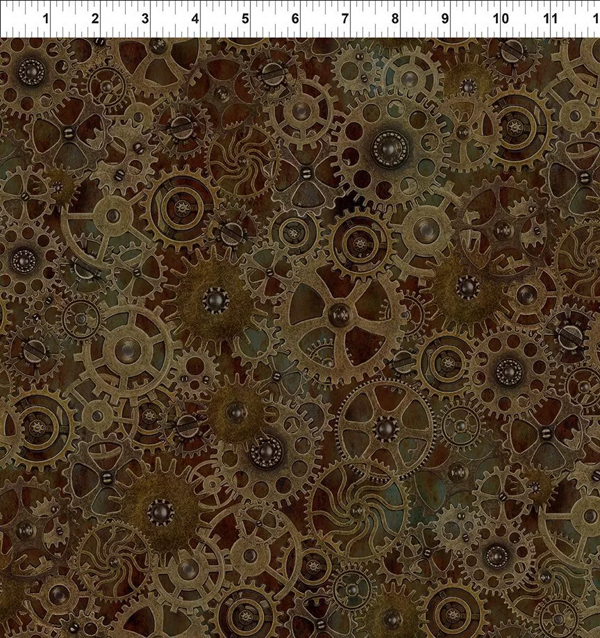 Steampunk Menagerie - Large Gears Brown