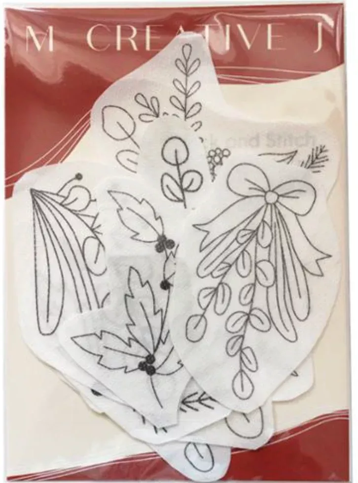 Stick & Stitch Holiday Botanical-Peel, Stick and Stitch Embroidery Patterns