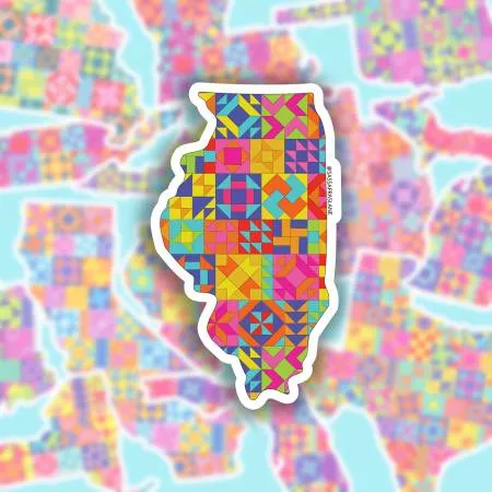 Sticker Illinois State Quilt