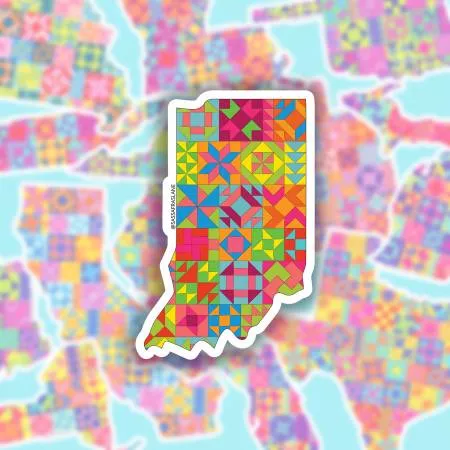 Sticker Indiana State Quilt Stickers