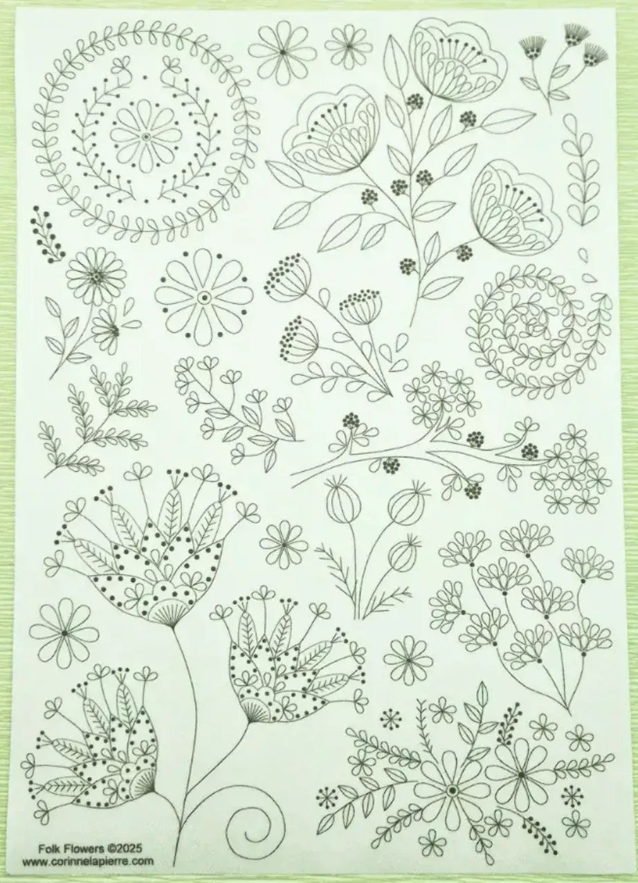 Stitck & Stitch Embroidery Designs-Folk Flowers