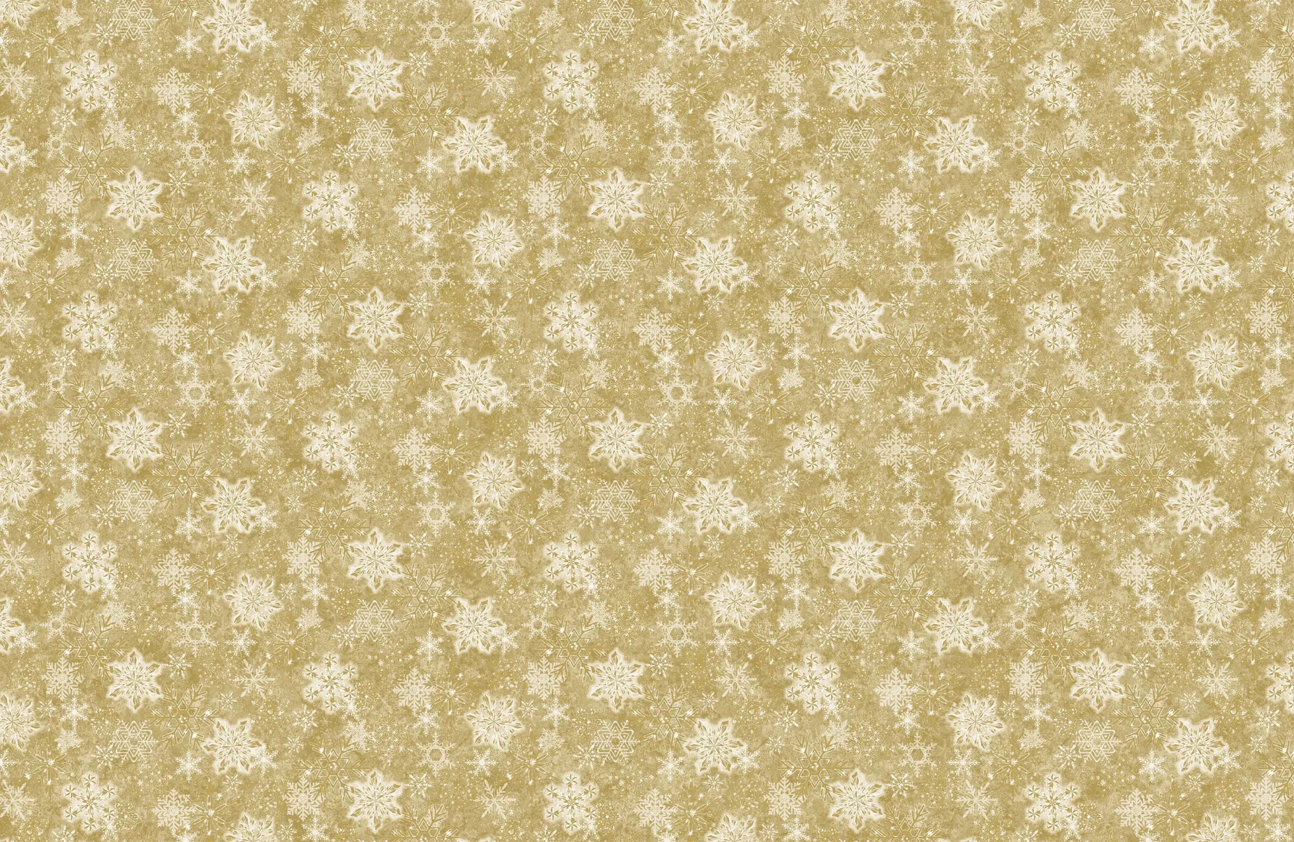 Stonehenge White Christmas : Gold Snowflakes - #24205M-12 - Linda Ludovico