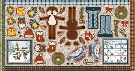 Story Animals Through the Year 36" x 57" Doll Panel - December - #PD19011-DEC
