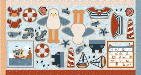 Story Animals Through the Year 36" x 57" Doll Panel - July - #PD19006R-JUL