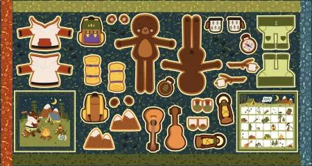 Story Animals Through the Year 36" x 57" Doll Panel - June - #PD19005R-JUN
