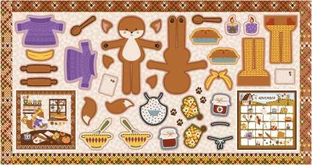 Story Animals Through the Year 36" x 57" Doll Panel - November - #PD19010-NOV