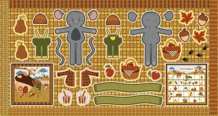 Story Animals Through the Year 36" x 57" Doll Panel - September - #PD19008R-SEP
