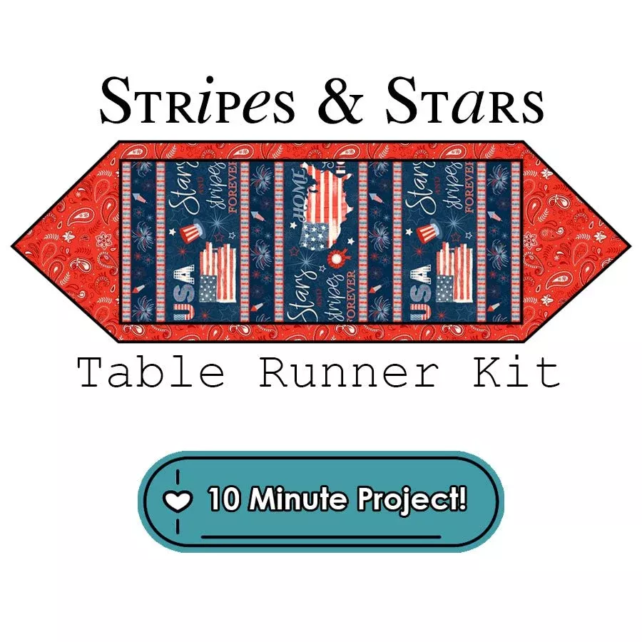 Stripes & Stars 10 Minute Table Runner Kit White Owl Textiles