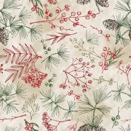 Studio E 108" Cotton Christmas Tree Bits by: Funny Girl Good Natured 8857S-102