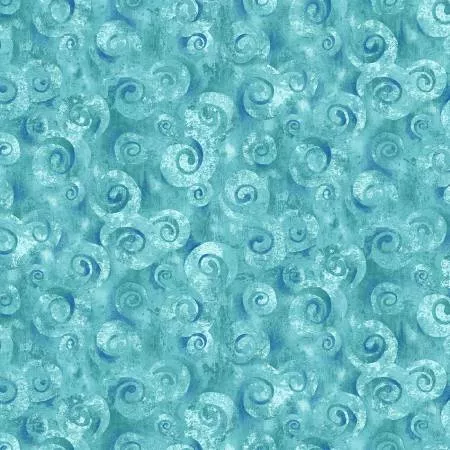 Studio E 118" Cotton Spiral Storm Swirl Texture by: Lilac Bee Designs 8780S-76 Aqua